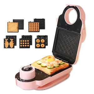 Beste Professionele All In One Multifunctionele Vierkante Vorm Grill Mini Elektrische Draagbare Machine Voor Maken Sandwich Wafel Maker