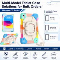 Étui robuste en silicone PC avec support rotatif à 360° et sangle d'épaule pour iPad A16 11e génération 2025, iPad 10e génération 10.9 2022 OEM ODM