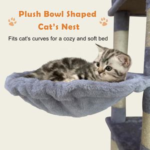 Lantai ke langit-langit Modern hewan peliharaan besar kucing Kondominium memanjat bingkai multi-tingkat kucing mewah pohon menara untuk kucing dalam ruangan - Product Image 3