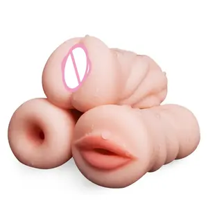 Realistic Dual Open Pocket Pussy Mouth Vagina Adult Sex Toys Man Adult Sex Masturbation Device For Men