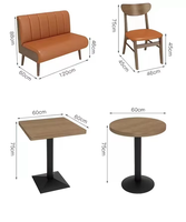 Tables et chaises de restaurant en bois massif, restaurant de style occidental, cafétéria, bar, meubles de restaurant, meubles de café, sièges de stand