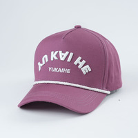 Casquette de baseball structurée unisexe tendance avec logo brodé en relief, style sportif avec cordon - Casquette de golf à 5 panneaux
