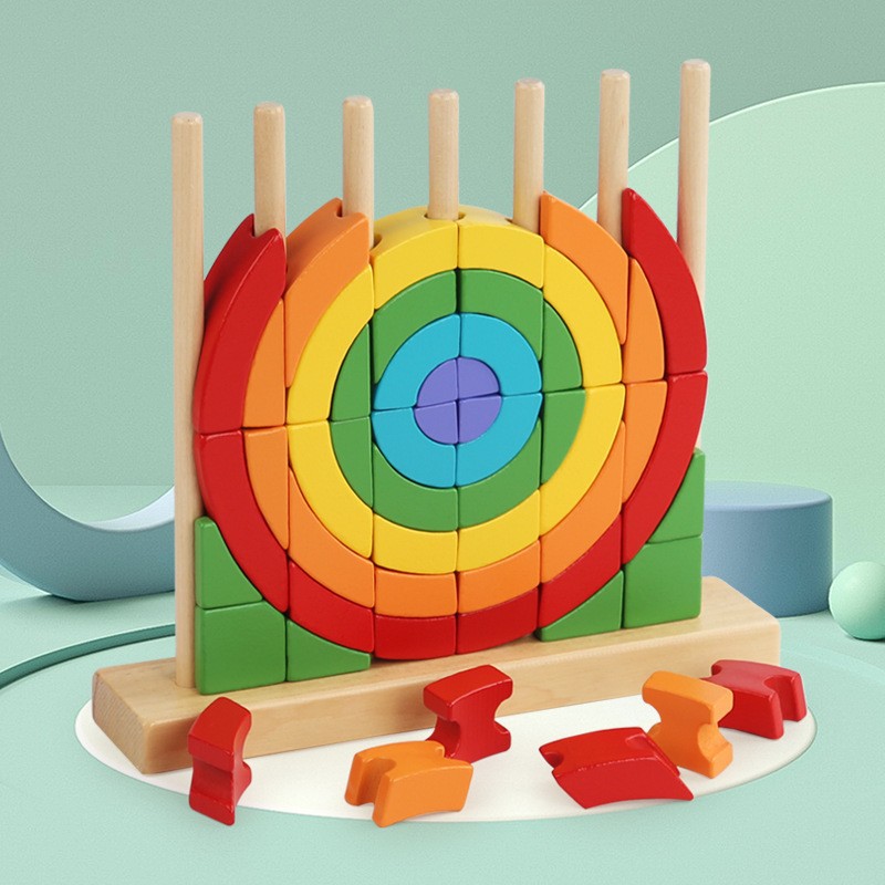 Bloques de construcción arcoíris en forma de anillo, 0.8 kg.