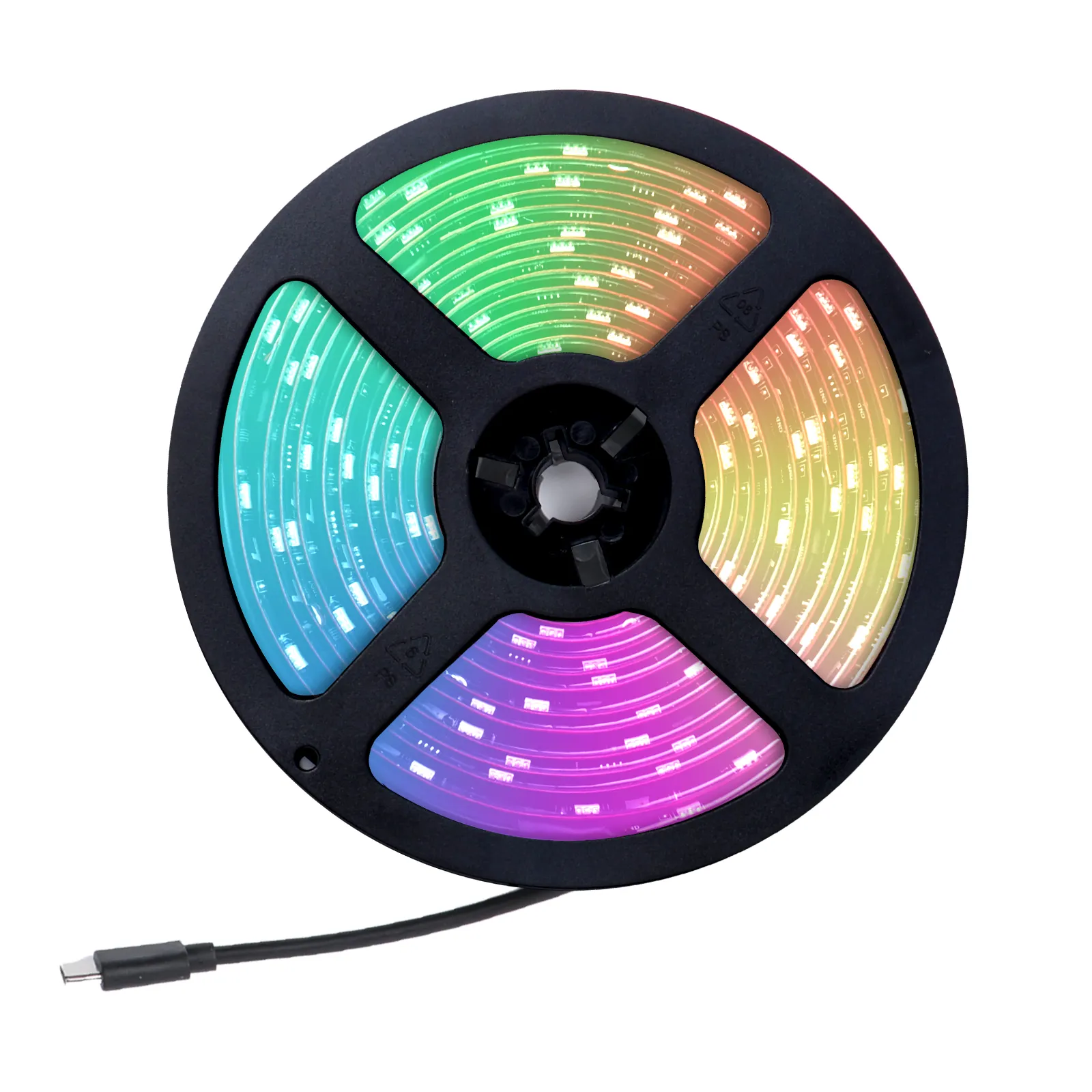 12v TV 배경 조명 5m 10m 스마트 음악 APP 와이파이 원격 제어 150 300 LED 유연한 LED RGB 스트립 조명 키트 SMD 5050