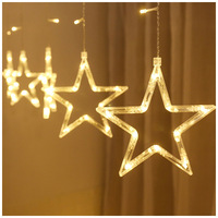 Guirlande lumineuse Led rideau, Offre Spéciale, 138L, blanc chaud, décoration, noël, étoile
