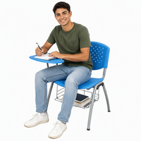 Chaise de formation OEM/ODM pour mobilier scolaire avec tablette d'écriture et structure en acier pour projets de salles de classe universitaires