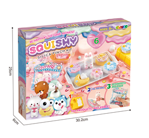 2025 nuovo Kit Pinch di silice Squishy giocattoli da spremere fai da te rendere la <span class=keywords><strong>torta</strong></span> di luna e coniglio totale 6 tipi di regali per i bambini di 6 anni + - Product Image 1