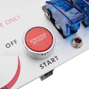 Panel de interruptores de encendido/apagado de motor de coche de carreras LED de 12V con botón pulsador de arranque - Product Image 2