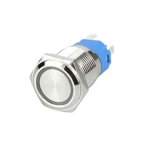 Waterproof 16MM Flat Top 1NO 1NC SPDT Latching Push Button Switch