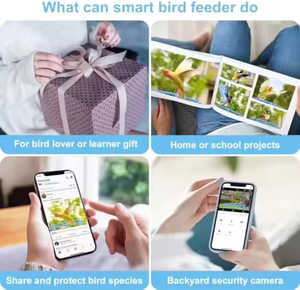 Cámara Inteligente para Observación <span class=keywords><strong>de</strong></span> Aves 4G con IA para Identificar Especies, Alimentador Inteligente para Aves con Energía Solar, Resistente al Agua, con Control por Aplicación - Product Image 6