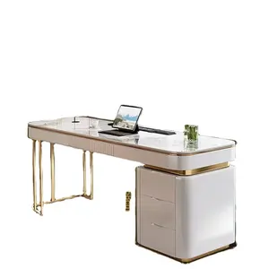 Schwarzer Home Office Schreibtisch und Stuhl Design Luxus Steinplatte Schreibtisch Moderne Büro tisch möbel