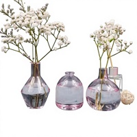 Fournisseur direct d'usine, vase à fleurs séchées hydroponique miniature de style européen en verre borosilicate de haute qualité, surface peinte à la main