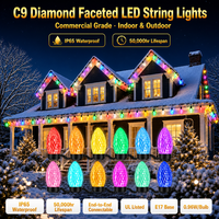 Ampoules LED C9 RGBW changeantes de couleur 24V personnalisées de 12 pouces et 15 pouces, lumières de Noël IP65 pour extérieur, décorations de Noël C9 E17