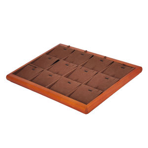 Wholesale Custom Wooden Grain Tray for Pendant <b>Ring</b> Bracelet Display Stackable Jewelry Tray - Product Image 3