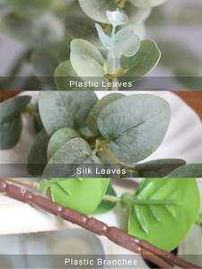 Ramas de Hojas de Eucalipto Artificiales en Oferta, Tallos de Hojas de Plástico para Decoración de Bodas, Hogar y Fotografía - Product Image 4