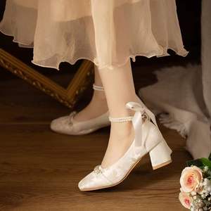 Nouvelles Chaussures Plates Mary Jane Style Français Été-Automne 2026, Tendance Rétro Britannique à Semelle Épaisse en Cuir, Modèle Bloc à Enfiler - Product Image 4