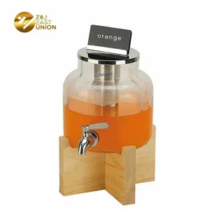 Tanks Cold Drinks Fridge Juice Dispenser Wine Commercial Machine With Wooden Base
