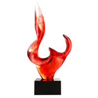 Sculpture en résine abstraite transparente peinte à la main, décoration d'art populaire, cadeau d'affaires, artisanat en résine