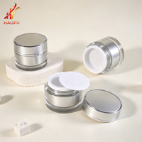 Pot en plastique vide de 15g de style luxueux avec couvercle pour vernis à ongles, beurre corporel et capillaire, film scellant, emballage de pot à crème