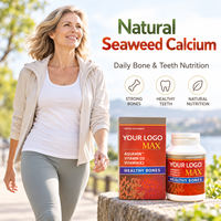 Capsules d'algues, de calcium, de vitamine D3 et K2 en marque privée OEM pour la santé osseuse, nutrition minérale pour adultes, complément alimentaire, vente en gros