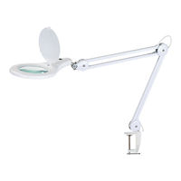 High Transparent Glass Lens Magnifying Lamp Ring LED Magnifier Desk Light Clamp Mounted for Tattoo Jewelry Inspection
