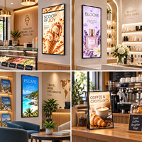 Support d'affichage de menu LED lumineux, panneau publicitaire mince, panneau graphique coulissant, plusieurs tailles standard pour la publicité en magasin