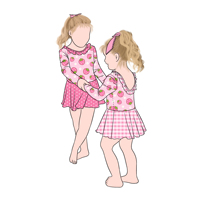Haute qualité nouveau design confortable soeur jupe à pois robe assortie à carreaux pour bébé filles enfants et enfants