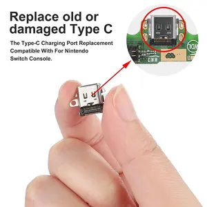 Commutateur OLED Original USB Port <span class=keywords><strong>de</strong></span> <span class=keywords><strong>charge</strong></span> prise LOT pour jeu <span class=keywords><strong>Switch</strong></span> <span class=keywords><strong>Lite</strong></span> Console <span class=keywords><strong>connecteur</strong></span> d'alimentation type-c prise Port - Product Image 3