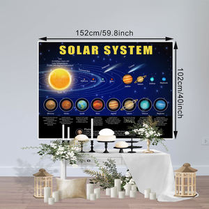 Accessoires de photo de fond de l'espace extra-atmosphérique du système <span class=keywords><strong>solaire</strong></span>, décoration de fond de fête d'anniversaire de mur de fête à la maison - Product Image 1