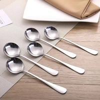 Vente en gros d'usine, cuillère ronde en acier inoxydable personnalisée avec votre propre marque pour le café et la soupe