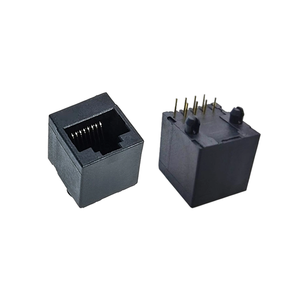 Ổ cắm cổng mạng 8P8C 1 cổng đơn màu đen không có bộ lọc pa46 đầu nối RJ45 pháo rỗng - Product Image 1