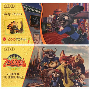 Billet de banque en feuille d'or <span class=keywords><strong>Judy</strong></span> Hopps Nick Wilde Flash, billet commémoratif de dessin animé pour collection ou cadeau - Product Image 3