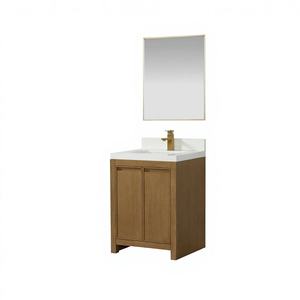 <b>Bathroom</b> Vanity Floor Standing Framed <b>Mirror</b> Modern Design Eco-Friendly Made in Vietnam Medium Brown Oak <b>Wood</b> <b>Bathroom</b> Cabinet - Product Image 2