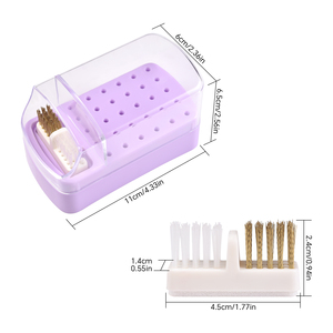 30 Hole Nail Drill Bit Stand Display Organizer Case Large Capacity Manicure Efile Bit Holder <b>Storage</b> <b>Box</b> for Salon Nail Tool - Product Image 3