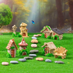 Décoration de <span class=keywords><strong>jardin</strong></span> féerique en résine peinte à la main, motif abstrait artistique de dessin animé, champignon magique, maison en souche, vente en gros - Product Image 3