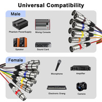 Câble multipaire XLR Bochara 8 canaux mâle-femelle OFC audio blindé pour diffusion et enregistrement 1m 3m