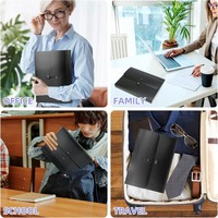 Folder Akordion Portabel 13 Kantong Warna Hitam, Pengatur File yang Dapat Diperluas untuk Rumah, Kantor, Ruang Kelas, dan Perjalanan
