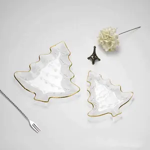 Piatto di vetro creativo di alta bellezza piatto di frutta semplice foglia d'acero piatto di verdure per uso domestico di lusso leggero
