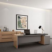 Usine Moderne Mobilier Design JE Forme MDF En Bois Directeur PDG Exécutif Bureau Bureau