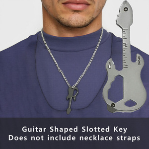 Outil multifonction 12 en 1 en acier inoxydable, portable, en forme de guitare, porte-clés, tournevis, porte-clés, outil multifonction de poche, outil de camping - Product Image 5