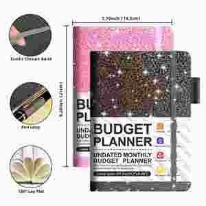 Customized <b>A5</b> Submonth Planner Business Style Hardcover <b>Notebook</b> Cash Budget Week Plan PU Paper School Gifts Available - Product Image 4
