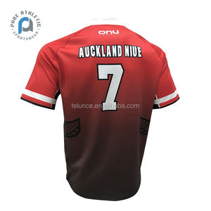 PUREメンズOEM昇華プリントカスタムニウエラグビーリーグトレーニング服赤いスポーツウェアラグビーシャツジャージー - Product Image 2