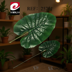 MNJ Artificial Leaves 25701 Green Plant Decor 12Pcs - Product Image 2