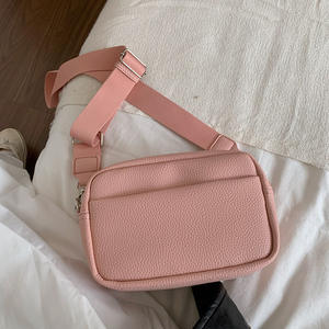 Women's Mini Crossbody <b>Bag</b> Solid Color Pu Horizontal Square Zipper Closure Everyday Use <b>Small</b> Shoulder <b>Bag</b> Apricot <b>White</b> Pink - Product Image 4