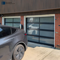 Porte de garage en aluminium avec cadre en alliage d'aluminium, isolée, transparente, double vitrage trempé
