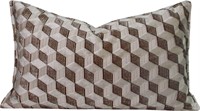 Housse de coussin jacquard 3D de luxe - Coussin décoratif tissé crème beige avec fermeture éclair invisible pour canapé-lit (personnalisable)