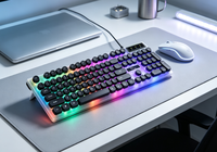 Wholesale Punk Retro Mechanical Gaming Keyboard Wired USB RGB Backlit Illuminated High Keycap Computer Keyboard for Gamer