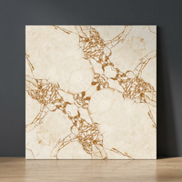 Carreaux de sol en céramique de porcelaine brillante effet marbre de Carrare, design poli, 60x60 cm
