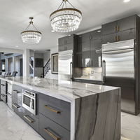 Meubles de cuisine finition mate design moderne haut de gamme pour projets de construction d'appartements