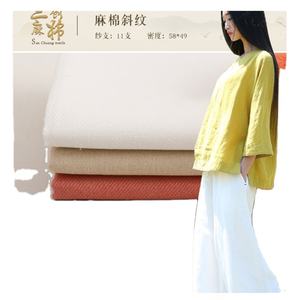 <span class=keywords><strong>Tissu</strong></span> en sergé de coton et de lin 11s, combinaison teint 58x49 pour robe et manteau de printemps et d'été - Product Image 2